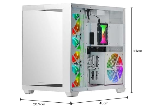 Mars Gaming MC100 ATX Gehäuse – 9cm FRGB Lüfter, Convect-Cool Belüftung, Schwarz