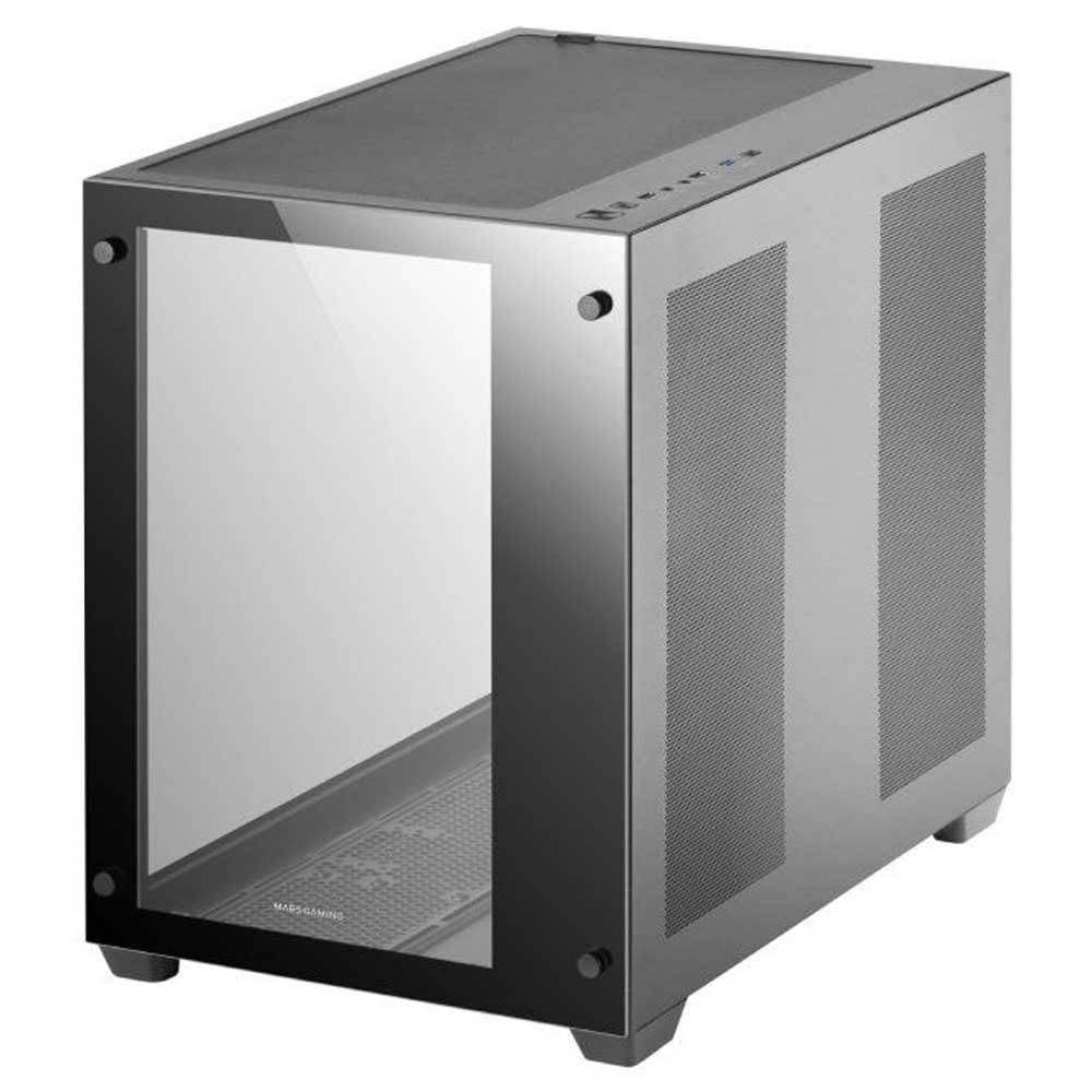 Mars Gaming MC100 ATX Gehäuse – FRGB Lüfter 9 cm, Convect-Cool Belüftung, Schwarz