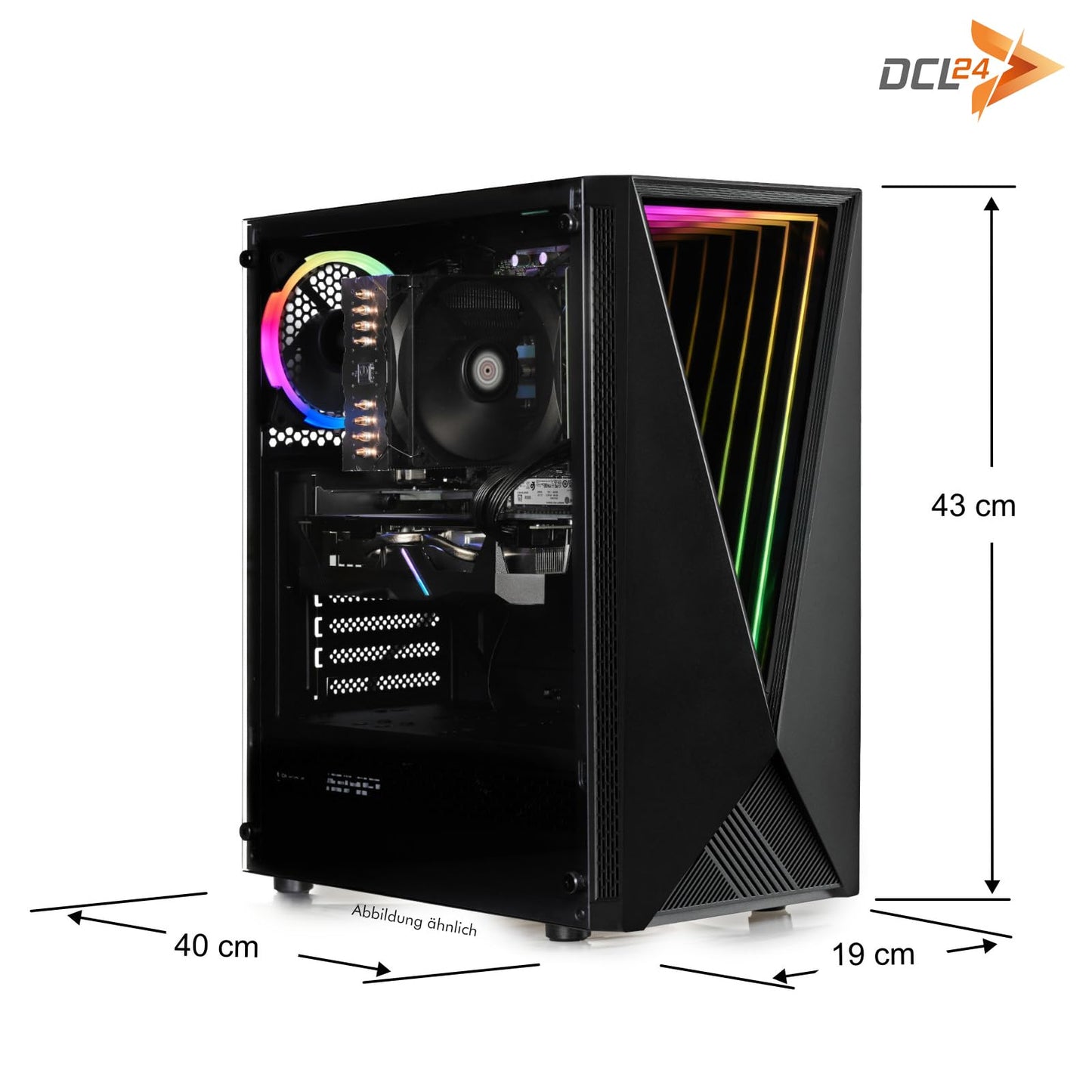 dcl24 Gaming PC Set i5-12400, RTX 3050 6GB, 16GB RAM, 500GB SSD, 24" Monitor