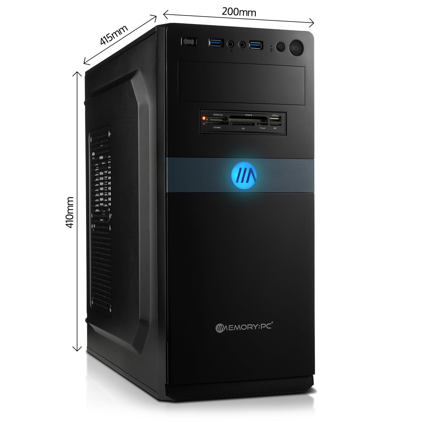 Silent High-End Office PC – i7-12700K, 32GB DDR4, 1TB SSD, Win11 Pro, Tastatur & Maus
