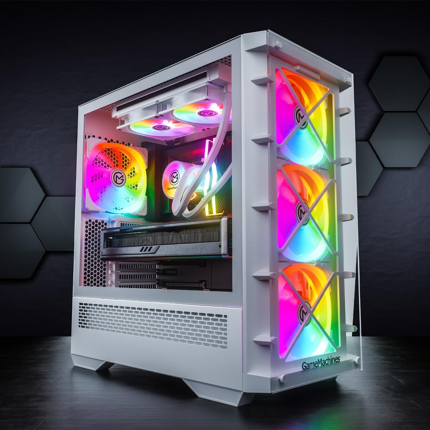 GameMachines Storm Snow – Gaming PC i7-14700KF, RTX 5070, 32GB DDR4 RGB, 1TB SSD, Win11