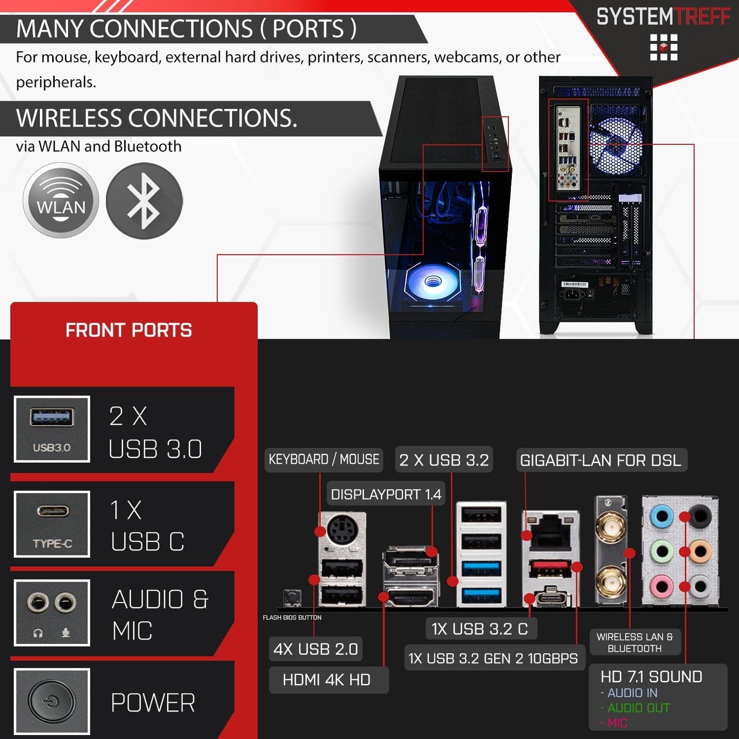 SYSTEMTREFF Gaming PC i9-12900KF, RTX 5070 Ti 16GB, 32GB DDR5, 1TB NVMe, Win11