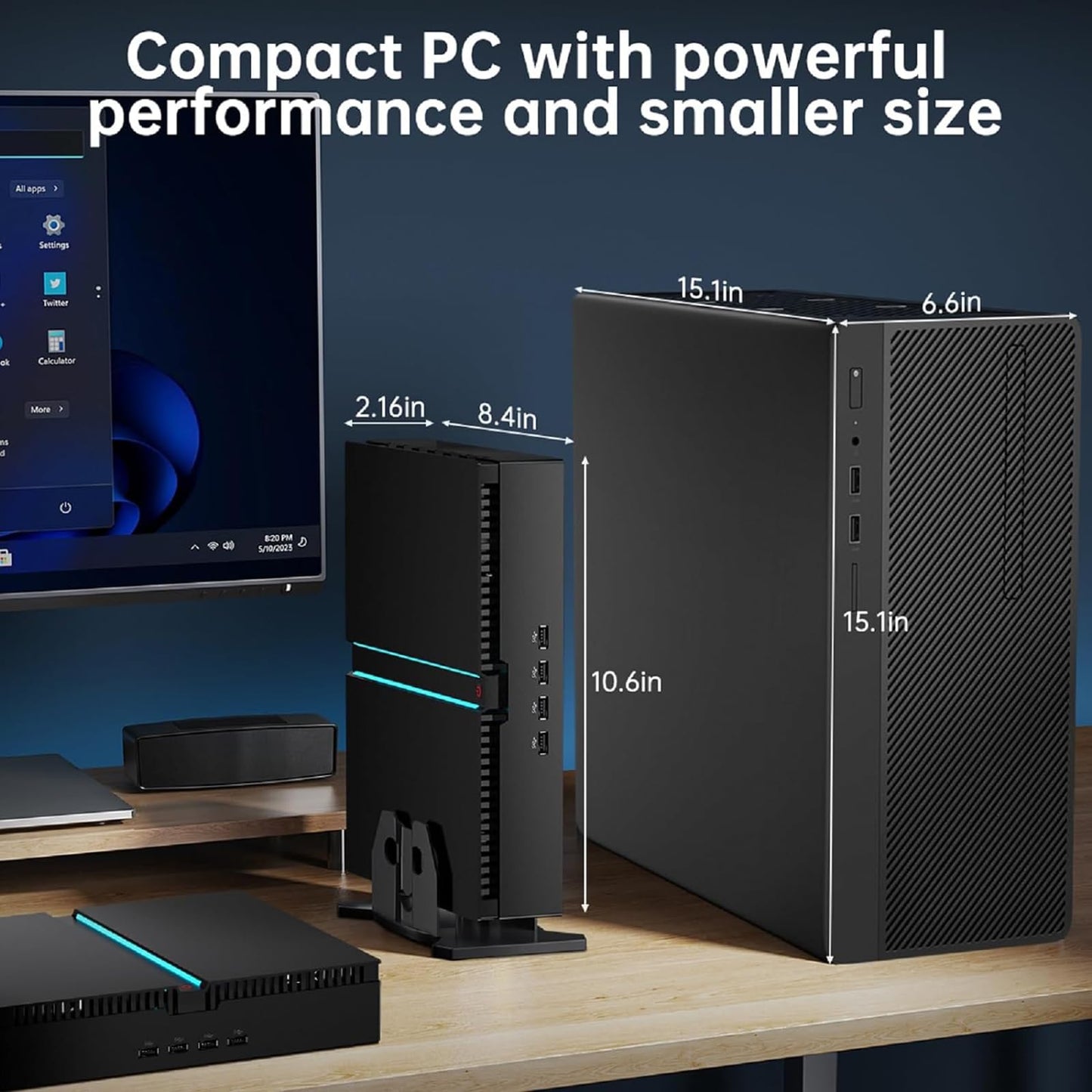 Thdeukoty Mini Gaming PC i9-14900F RTX 4070 – 64GB DDR5, 2TB SSD, Win 11 Pro