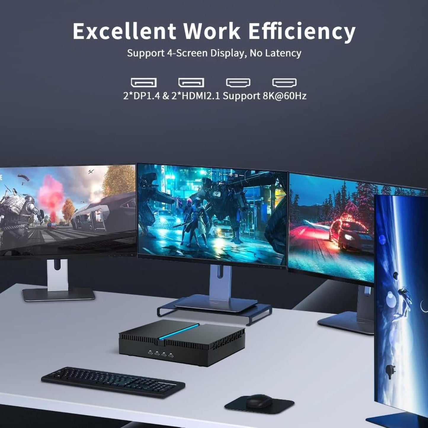 Thdeukoty Mini Gaming PC i9-14900F RTX 4070 – 64GB DDR5, 2TB SSD, Win 11 Pro