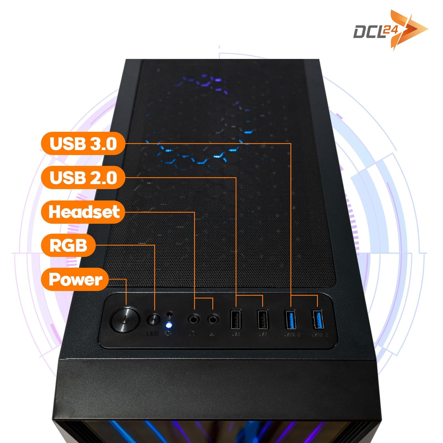 dcl24 Gaming PC Set i5-12400, RTX 3050 6GB, 16GB RAM, 500GB SSD, 24" Monitor