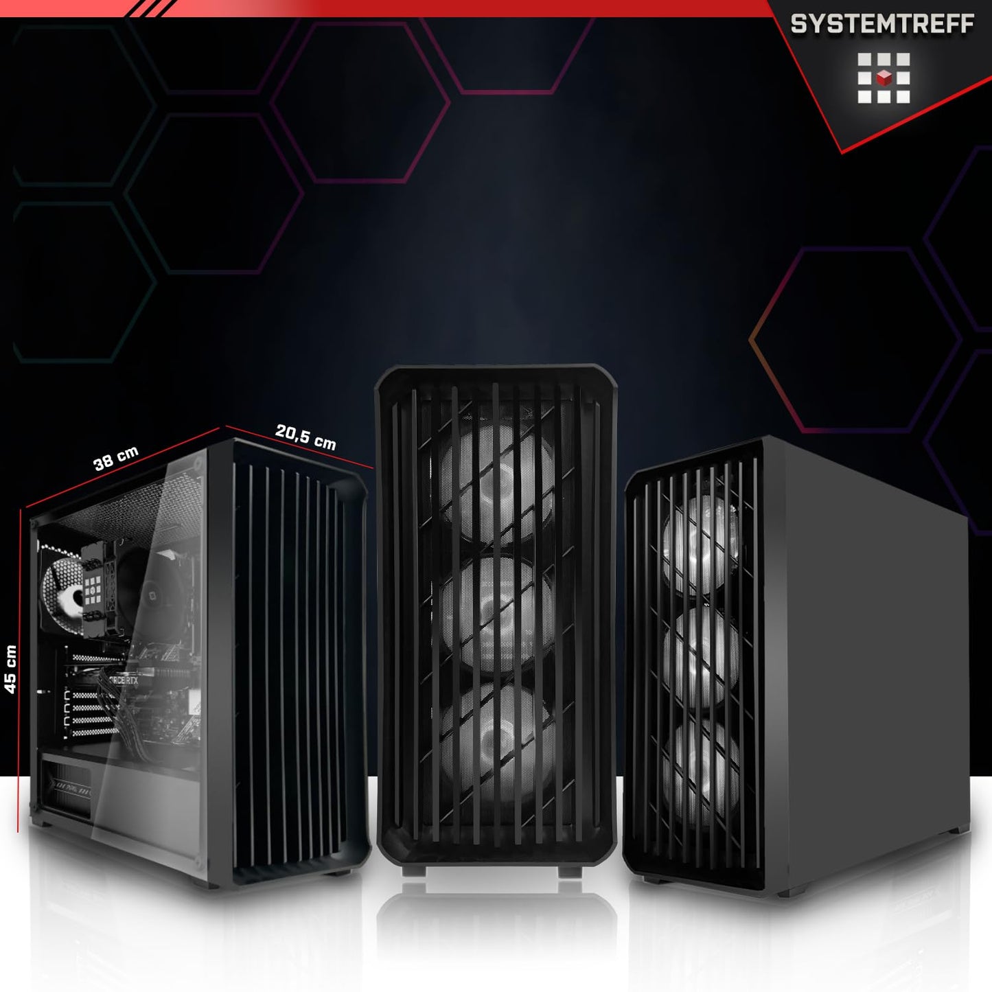 SYSTEMTREFF Office PC Set i5-12400, UHD 730, 16GB DDR4, 512GB SSD, Win11, Silent