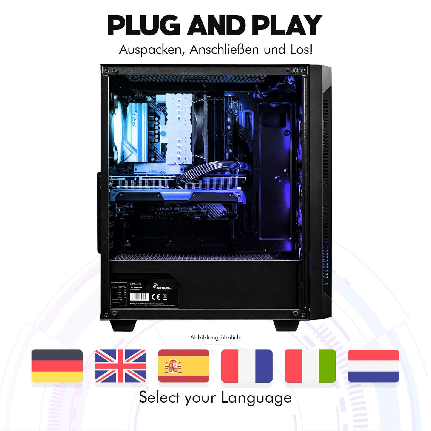 dcl24 Gaming PC Ryzen 7 7700X – RX 9070 16GB, 32GB DDR5, 1TB SSD, Win11 Pro