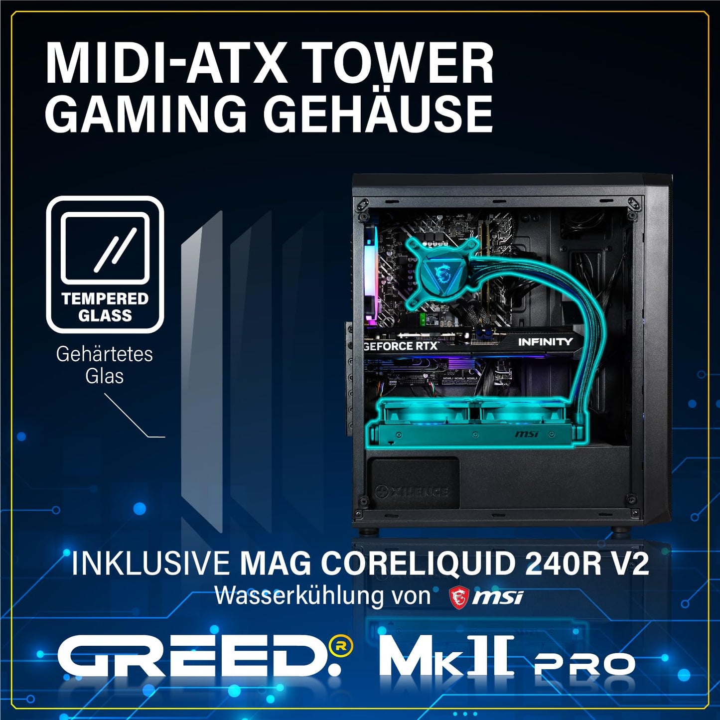 Greed MK2 Pro Gaming PC – Ryzen 7 5700X, RTX 5070 12GB, 32GB DDR4, 1TB SSD, Win11