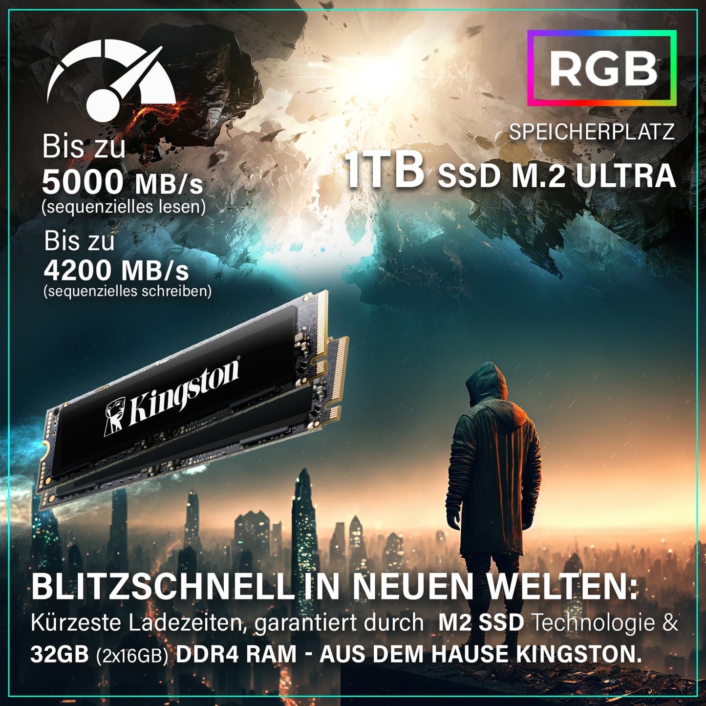 Greed MK2 Pro Gaming PC – Ryzen 7 5700X, RTX 5070 12GB, 32GB DDR4, 1TB SSD, Win11