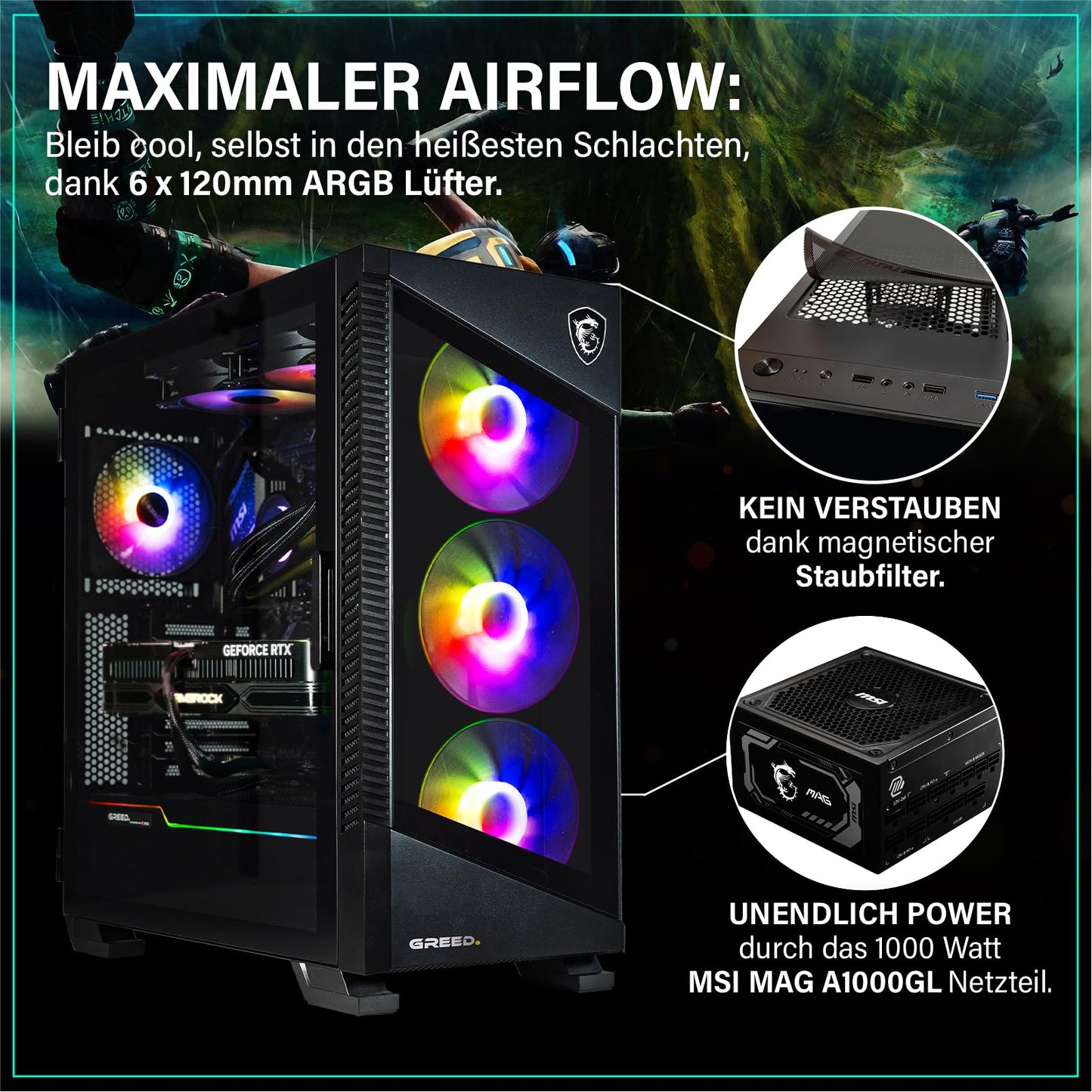 Greed MK5 Pro Gaming PC – i9-12900KF, RTX 5080 16GB, 32GB DDR5, 2TB SSD, Win11