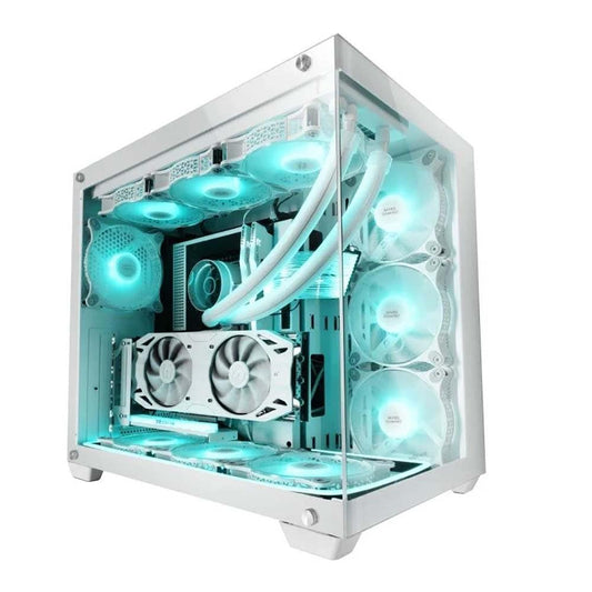 Mars Gaming MC100 ATX Gehäuse – 9cm FRGB Lüfter, Convect-Cool Belüftung, Schwarz