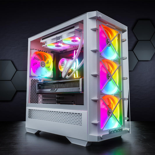 GameMachines Storm Snow – Gaming PC i7-14700KF, RTX 5070, 32GB DDR4 RGB, 1TB SSD, Win11
